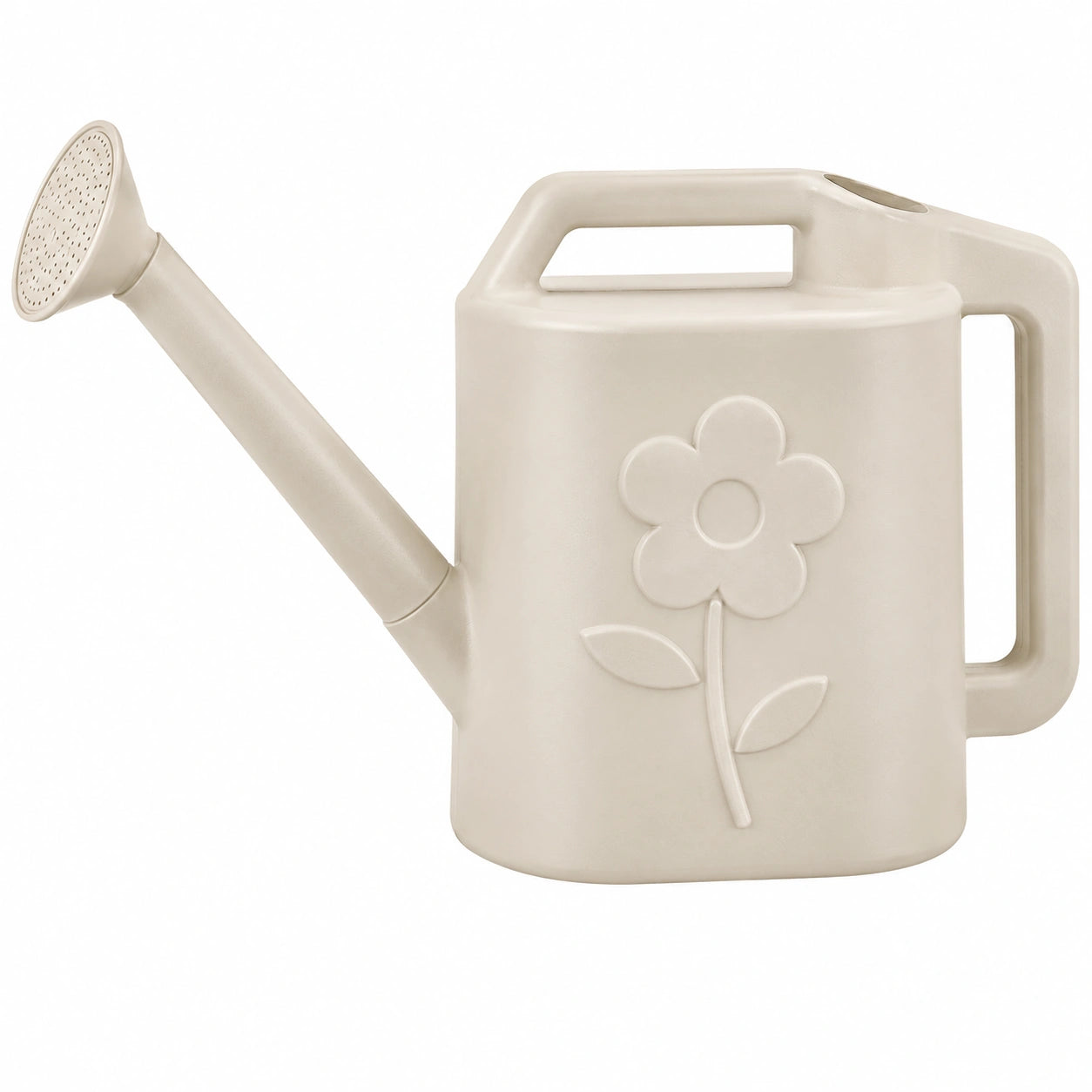 Arrosoir beige 5L avec motif floral