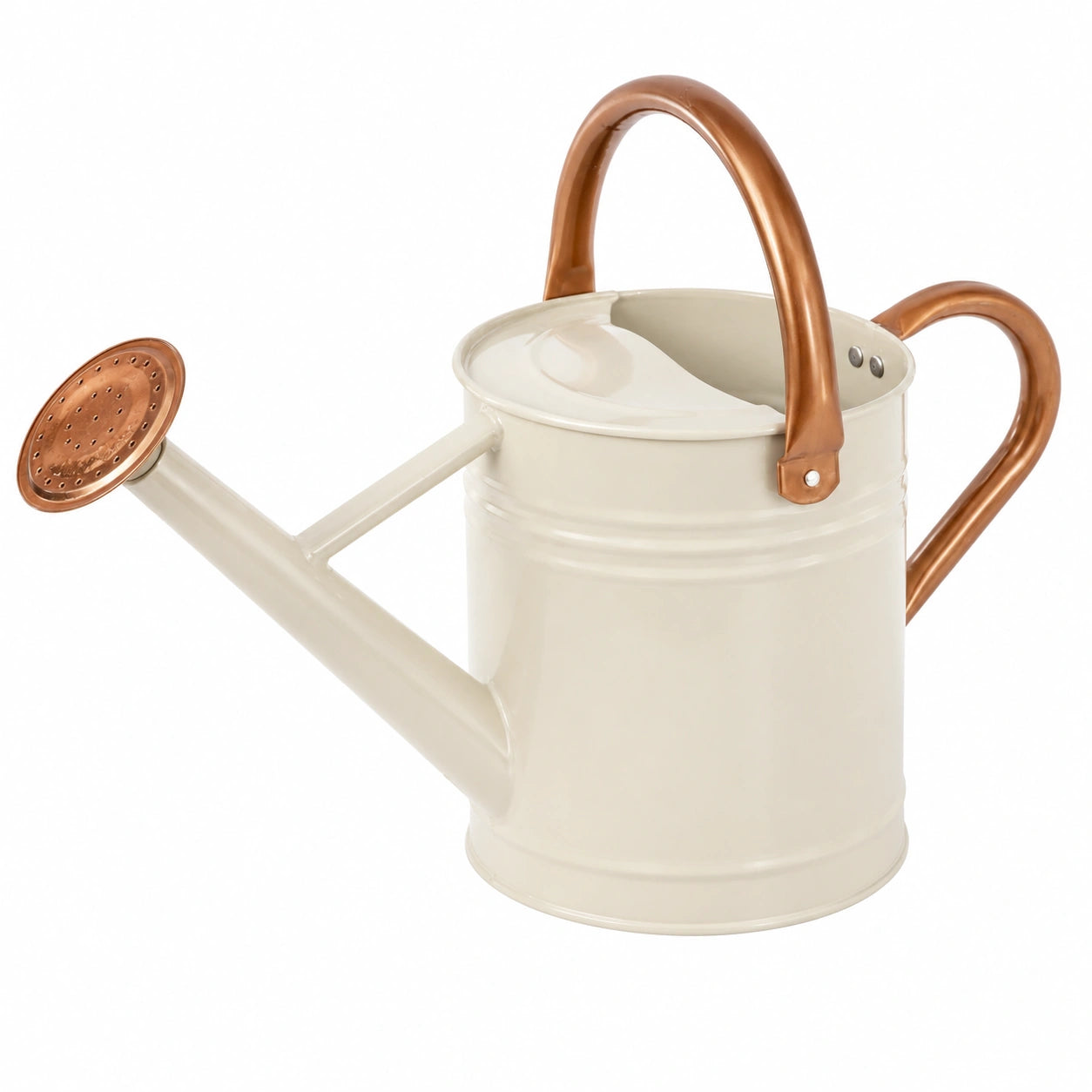 Arrosoir en métal crème et cuivre 6L