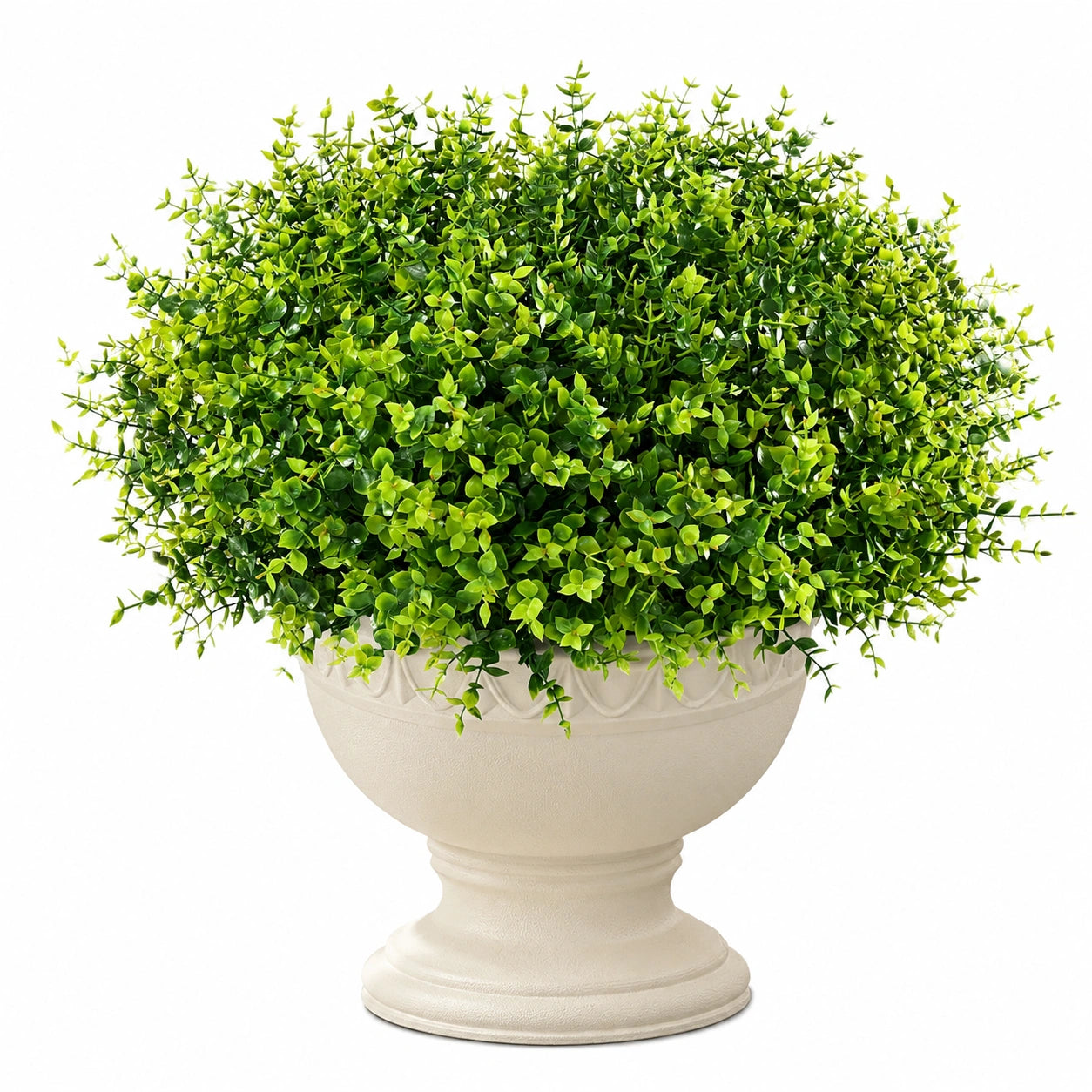 Plante Artificielle Verte avec Pot Décoratif en Céramique