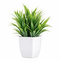 Plante artificielle verte décorative avec pot blanc, 30 cm