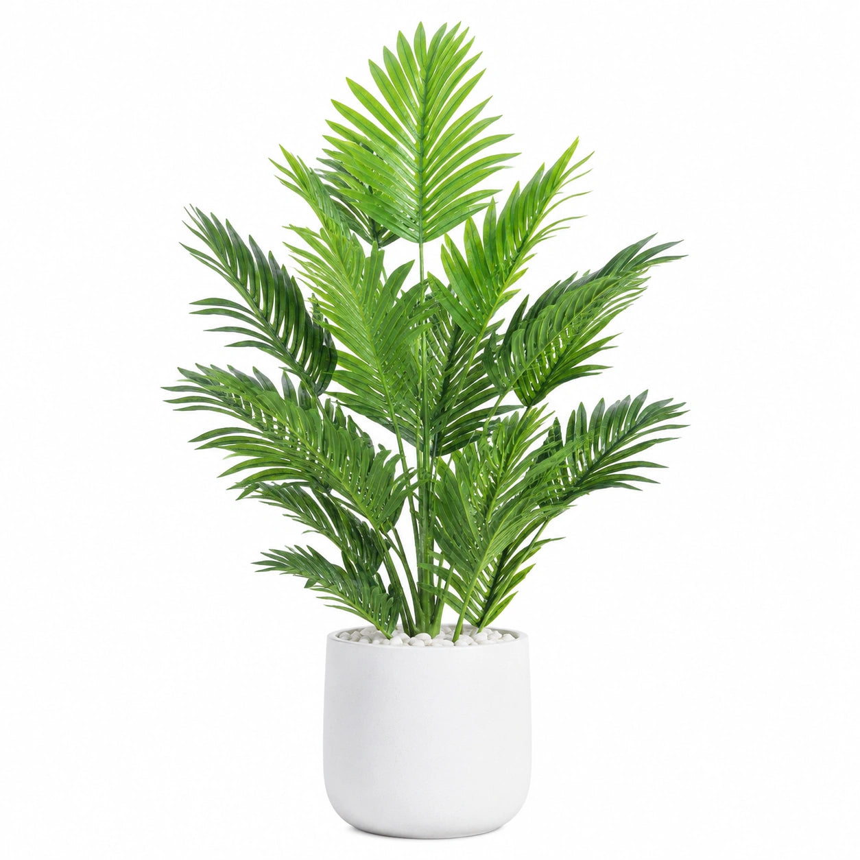 Plante Artificielle Palmier avec Pot en Céramique Blanc