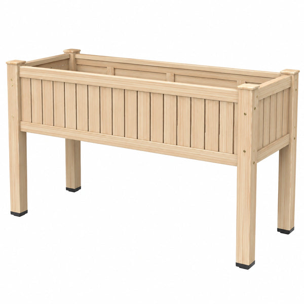 Jardinière surélevée en bois naturel pour extérieur