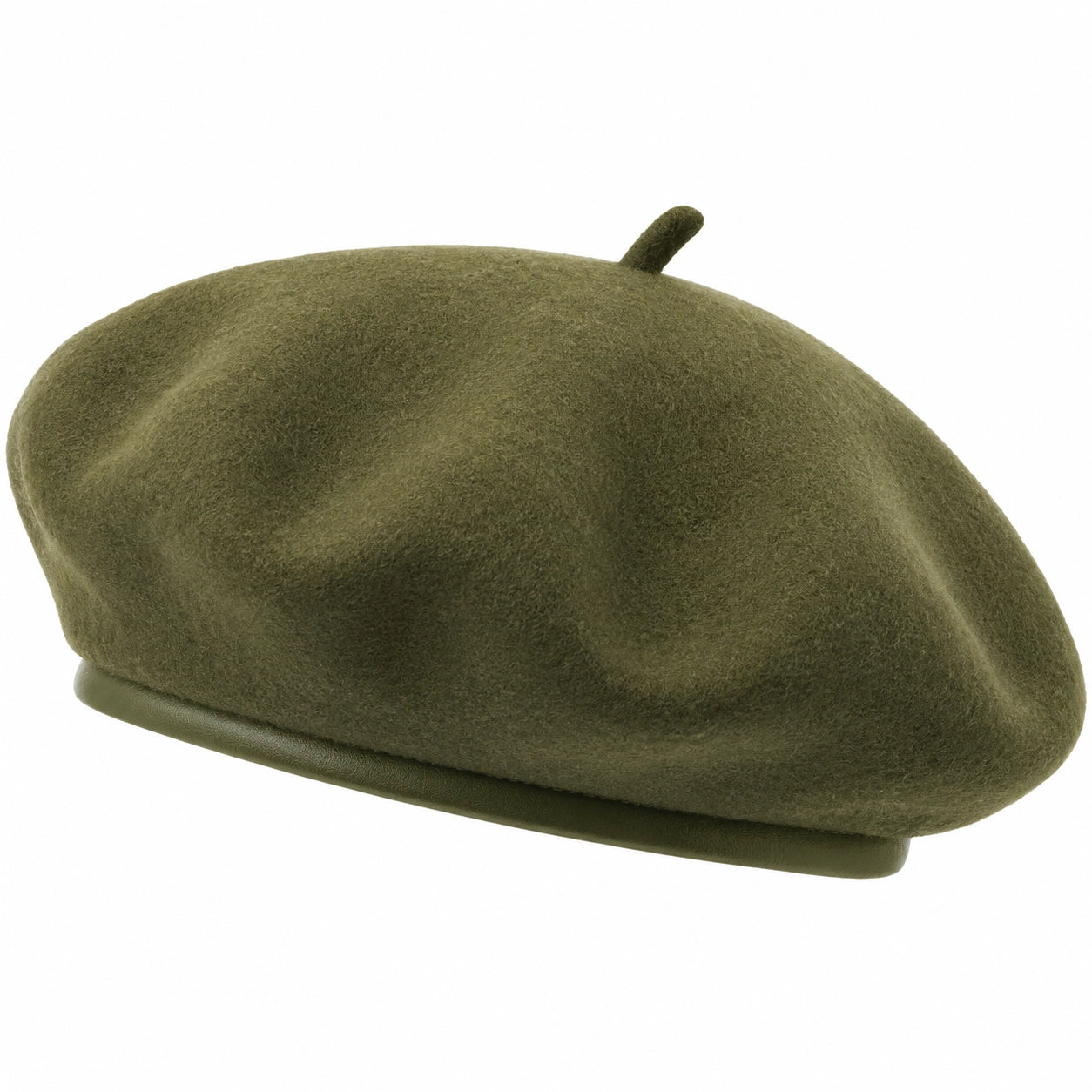 Béret élégant en couleur olive