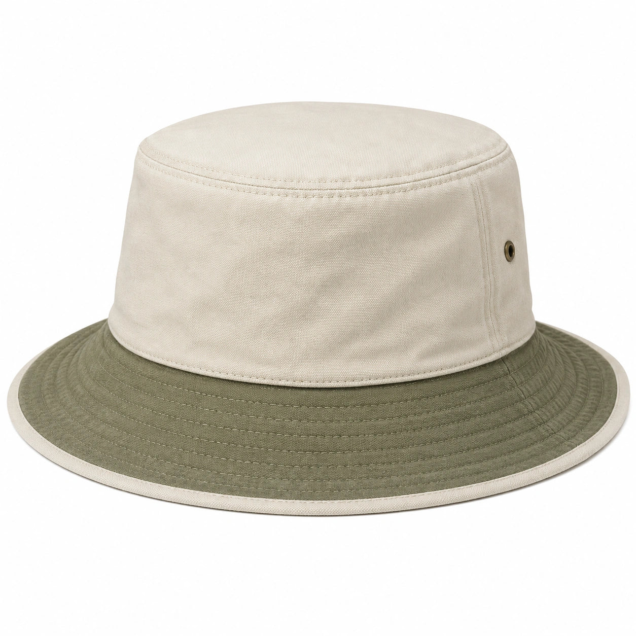Chapeau Bob Bicolore Beige et Kaki pour Femmes et Hommes