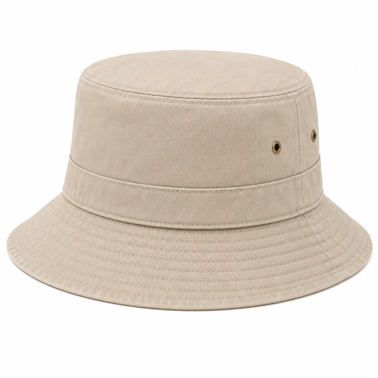 Chapeau bob unisexe beige avec protection solaire