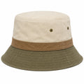 Chapeau Bob Tricolore avec Œillets - Beige/Marron/Vert