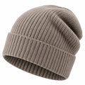 Bonnet côtelé extensible beige pour adulte