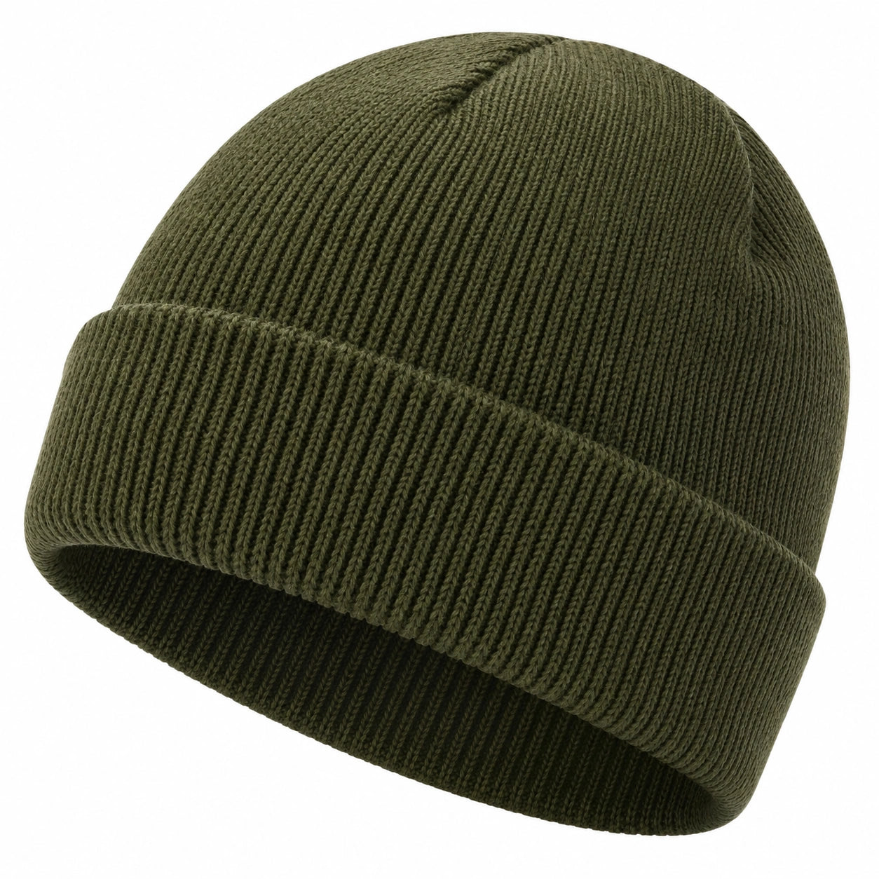 Bonnet tricoté vert kaki pour adultes