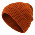 Bonnet Roulé Côtelé Orange Unisexe