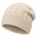 Bonnet torsadé beige unisexe pour adultes