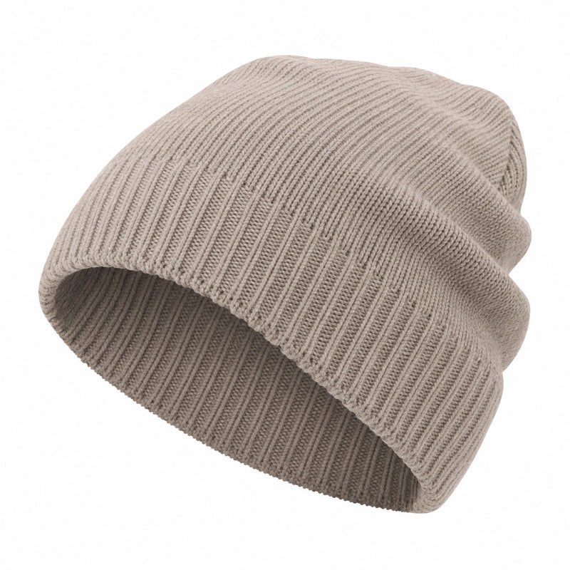 Bonnet tricoté unisexe beige