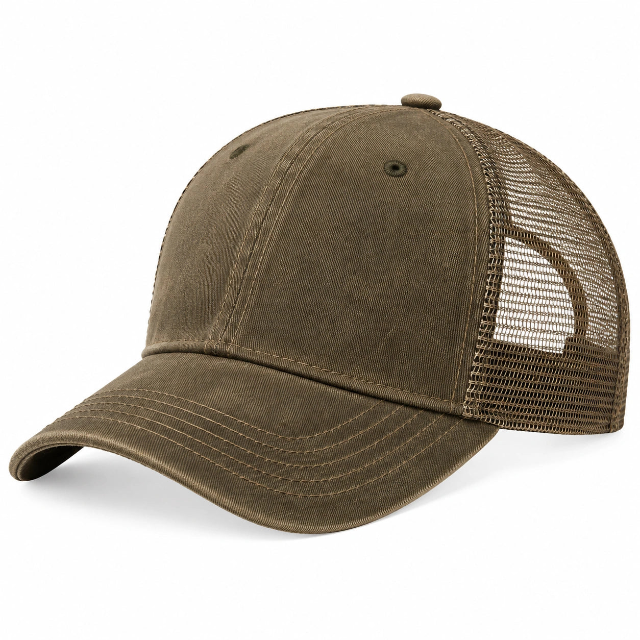 Casquette de baseball en maille filet marron ajustable