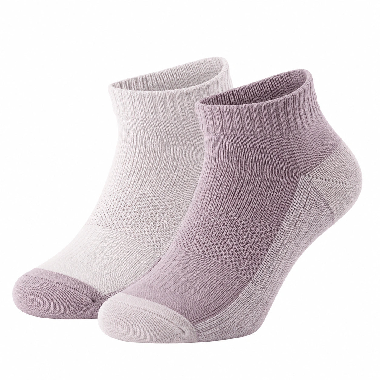 Chaussettes Courtes Respirantes Violet Clair et Gris Clair
