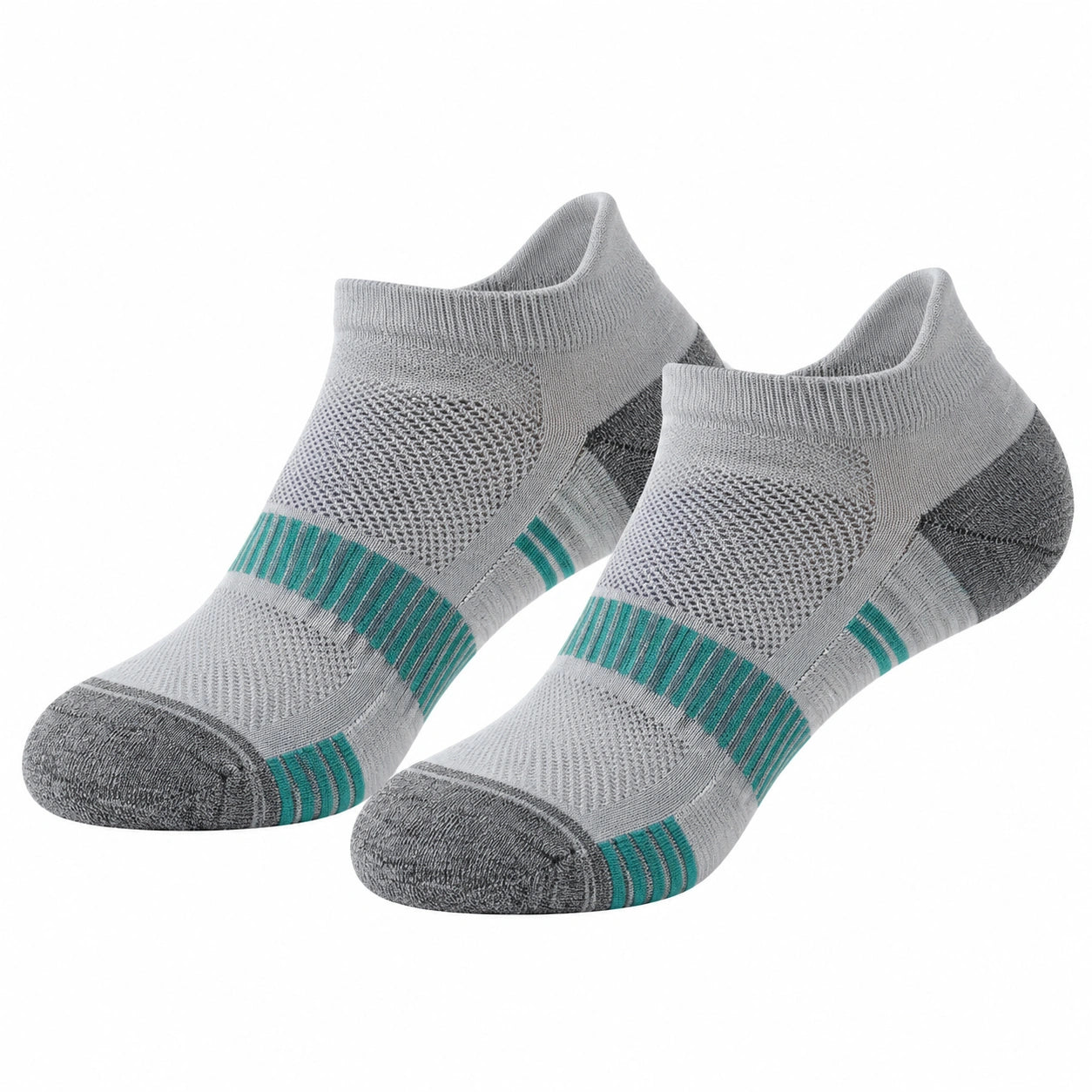 Chaussettes de sport basses respirantes gris et vert