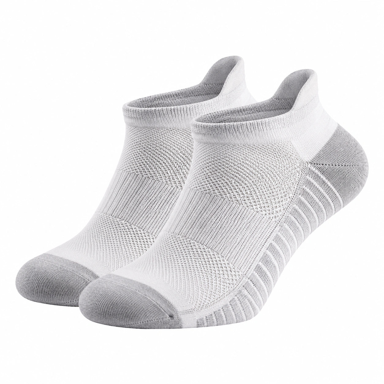 Chaussettes Basses Sport Respirantes Blanc et Gris