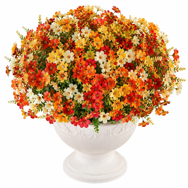 Arrangement floral artificiel multicolore en pot céramique
