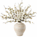 Arrangement de Fleurs de Cerisier Artificielles avec Vase en Céramique