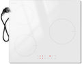 table de cuisson Karinear, 59CM, 3500 W, 220 V, Blanc, Plaque Induction 3 Feux avec Prise, Plaque de Cuisson Induction Encastrable