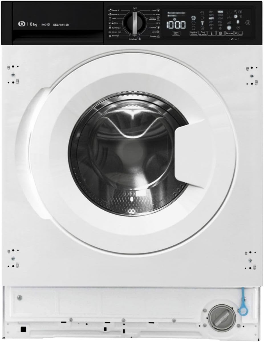Essentiel B lave-linge, Noir, Lave linge hublot encastrable ESSENTIELB EELF814-2b
