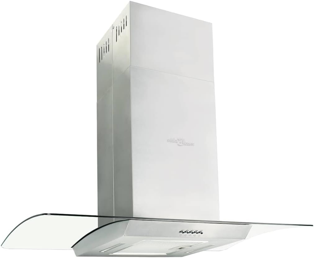 vidaxL Hottes aspirantes, 90 x 54 x (56-108) cm (l x P x H), 90 cm, 756 m, argenté, Hotte îlot Acier inoxydable ³ h LED