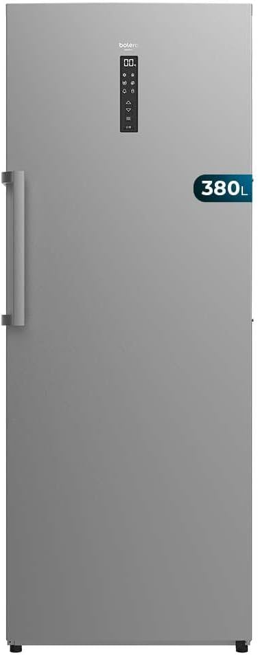Cecotec réfrigérateur, 1950 W, 380 L, Argenté, Congélateur vertical Bolero CoolMarket UF 380 inox D, grande capacité XL