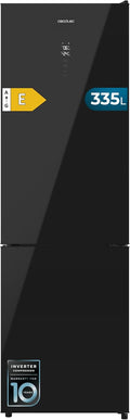 Cecotec réfrigérateur, 335 L, 195,3 cm, 59,5 cm, Noir, Compresseur Inverter Plus, Basse Consommation, Tiroir Contrôle de l'Humidité