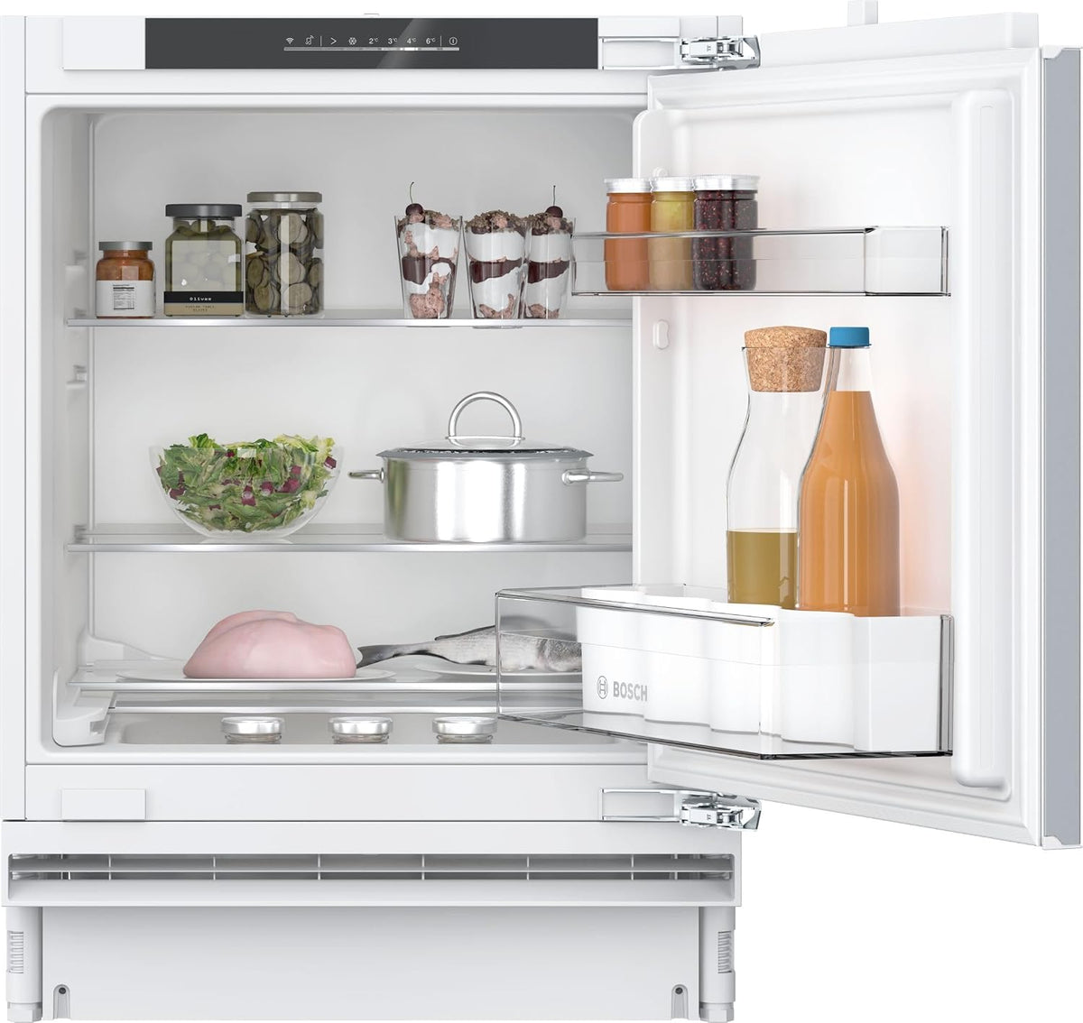 Bosch réfrigérateur, 82 x 60 cm, 134 L, 35 dB, Blanc, KUR21VFE0 Série 4, encastrable, Home Connect, Cool Airflow