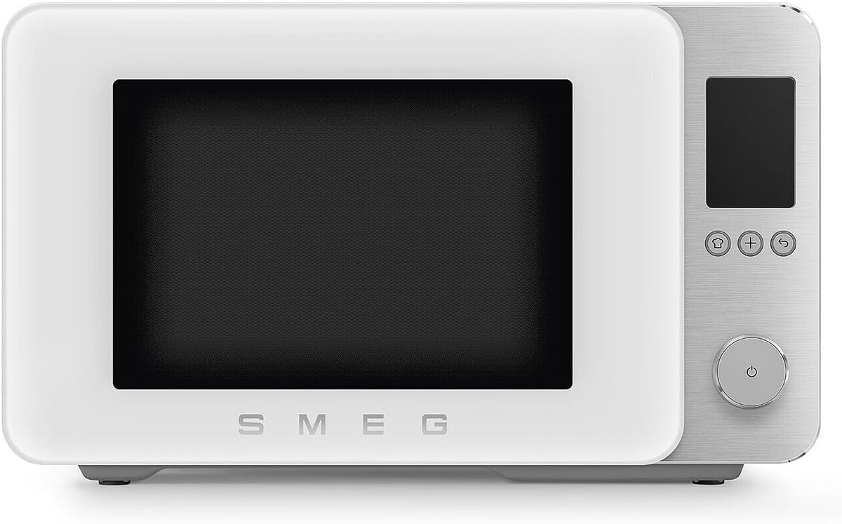 Smeg Multifonction, 2100 W, Blanc, Four à Micro-ondes Combiné MOC02WHMEU, 9 Fonctions et 3 Combinées, 25 Programmes Automatiques