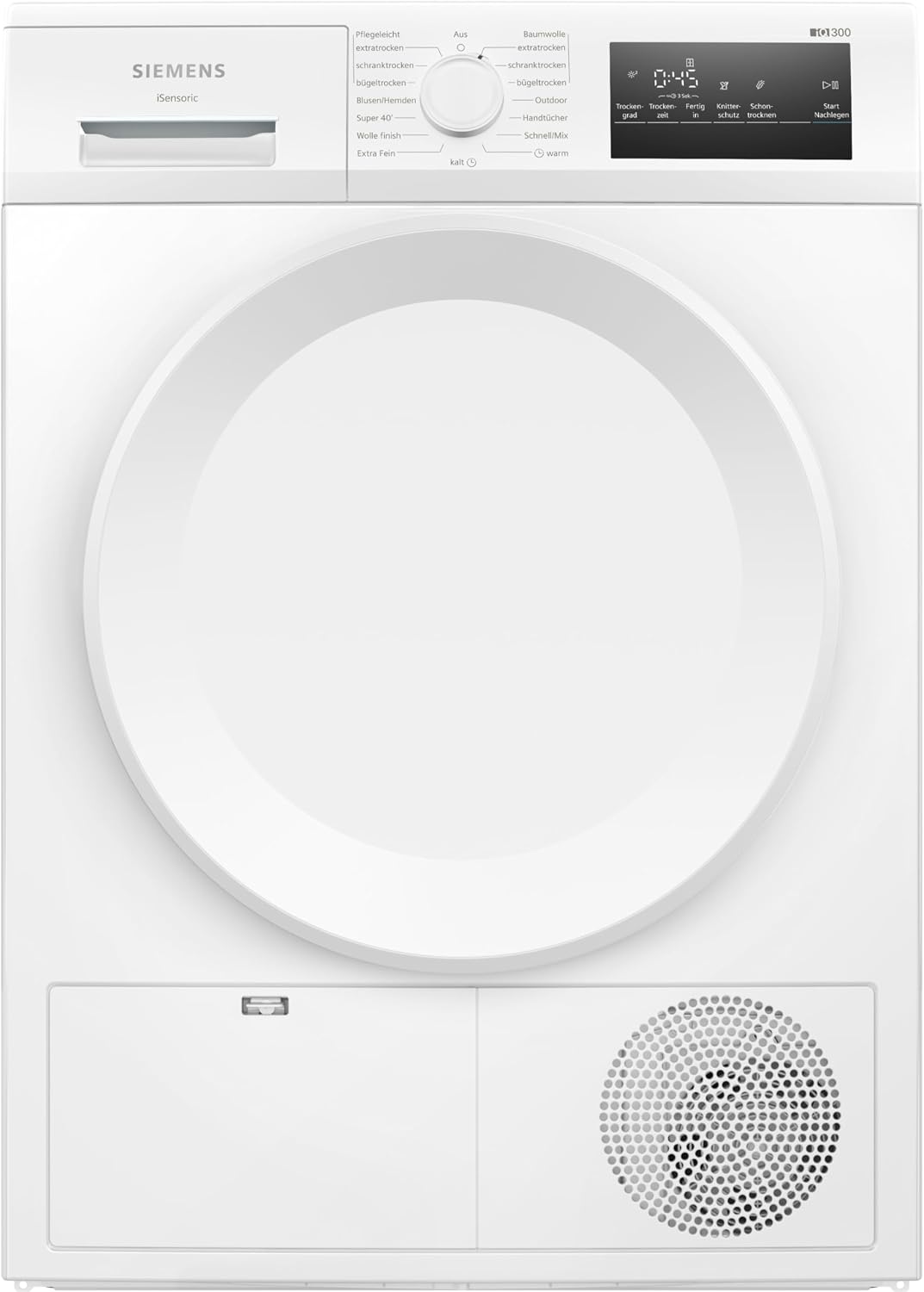 SIEMENS Sèche-linges avec pompe à chaleur, 84,2 x 59,8 x 61,3 cm., 65 dB., 8 kg, Blanc