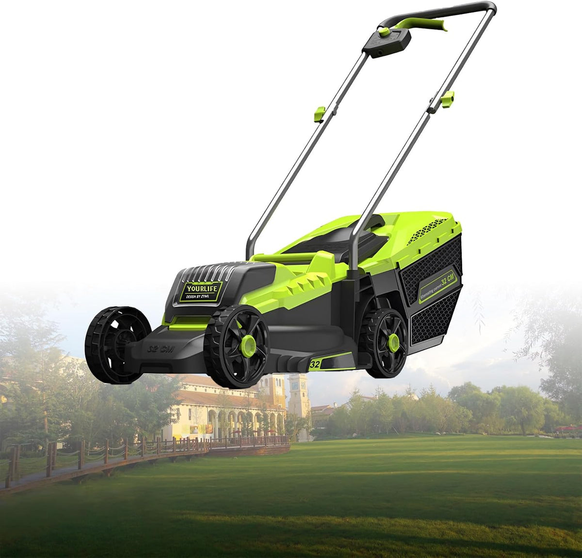 forestalk tondeuse à gazon, 1600 W., 40 V., 96 dB., 3400 tr/min, 20 V, Vert/Noir, sans fil, moteur sans balais de 1600 W
