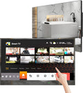 Soulaca téléviseur, 27 Pouces, Blanc, Smart TV TV 1080P étanche pour Salle de Bain, Hôtel avec Wi-FI et Bluetooth
