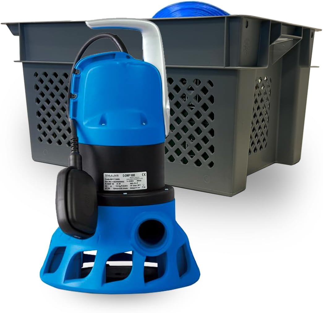 Tallas Pompes submersibles, 20 m, 1000 W, 19,2 m, 230 V, Bleu/Noir