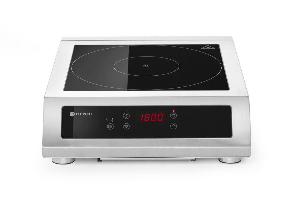 HENDI table de cuisson, 230 V, 3500 W, 390x490, 120 mm, 300 mm, Argenté, Plaque de cuisson à induction de table professionnelle 3500 D XL