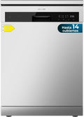 Cecotec Lave-vaisselles standards, 60 cm, Argenté, Lave-vaisselle Indépendant de Bolero Aguazero 6200 Inox D. 14 Couverts