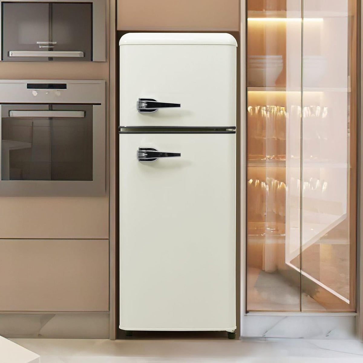Sweiko réfrigérateur, 92 litres, 28 litres, Blanc, Congélateur armoireé clairage LED combinaison congélateur