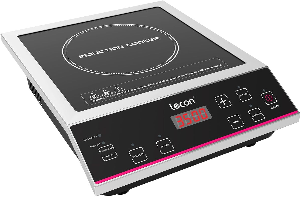 table de cuisson lecon chef, 3500 W, 50 kg, Argenté, Plaque de cuisson à induction, minuterie Plaque à induction
