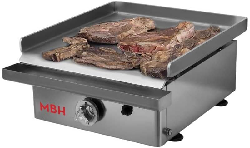 MBH - MAQUINARIA BAR HOSTELERÍA plancha, 410 x 472 x 215 mm (Largeur/Profondeur/Hauteur), 3,2 kW-Gaz, 400x400 mm, Argenté, restaurant