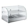 Vitrine Matériels de présentation, 45 L, 800 W, Argenté, Chauffante Professionnelle, 30 à 90°C, 2 Portes Arrière