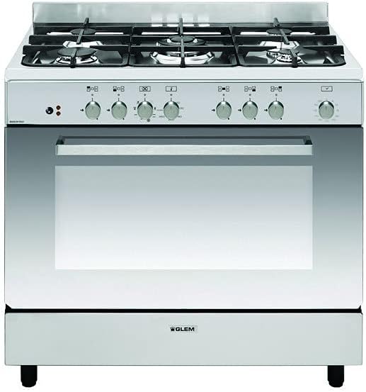 GLEM Cuisinières, 104l, Argenté, Piano De Cuisson 5 Feux Inox - GE960CVIX2