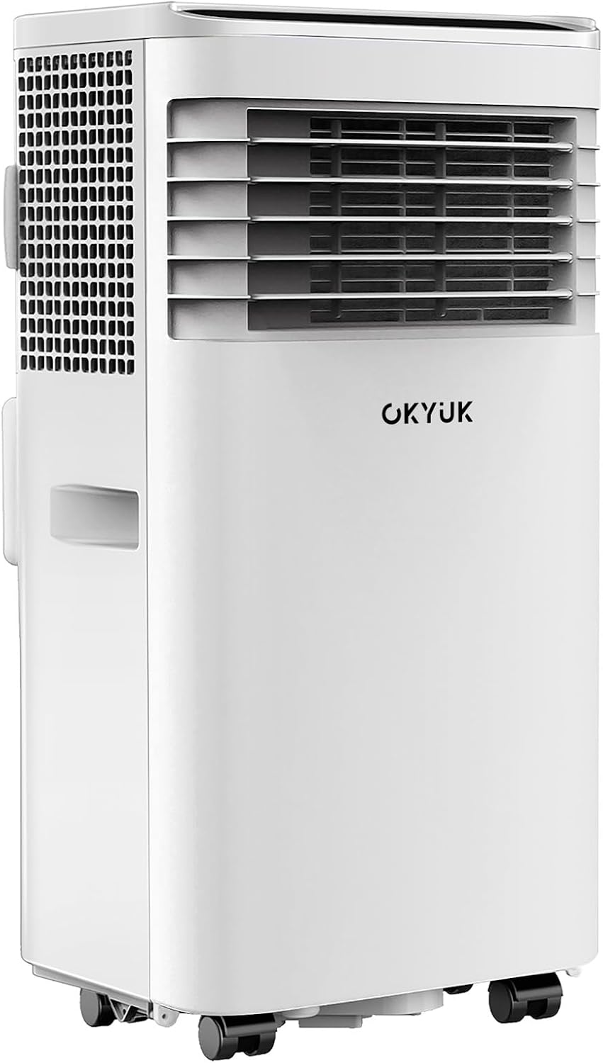 OKYUK climatiseur portable, 000 BTU, Blanc, - Climatiseur mobile 7 avec tuyau d'évacuation, Appareil climatique 4 en 1