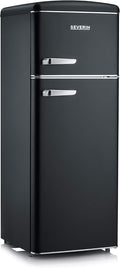 Severin réfrigérateur, 55 cm, 206 L, Noir, Congélateur 2 portes, Pose libre, Longueur, Classe E, Veggibox incluse
