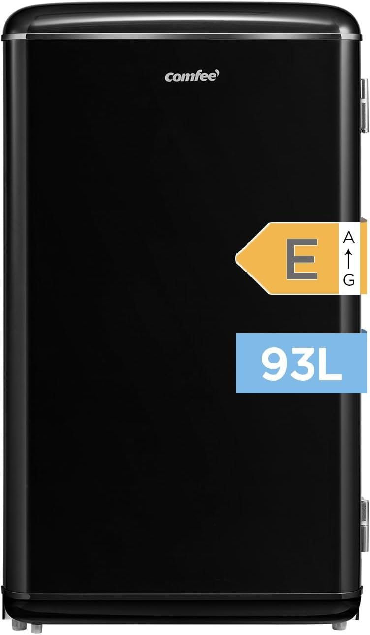 Comfee réfrigérateur, 93 L, Noir, ' RCD93BL2EURT(E) Sous-Plan, Rétro Pose Libre, Compartiment Réfrigérant, Thermostats Réglables
