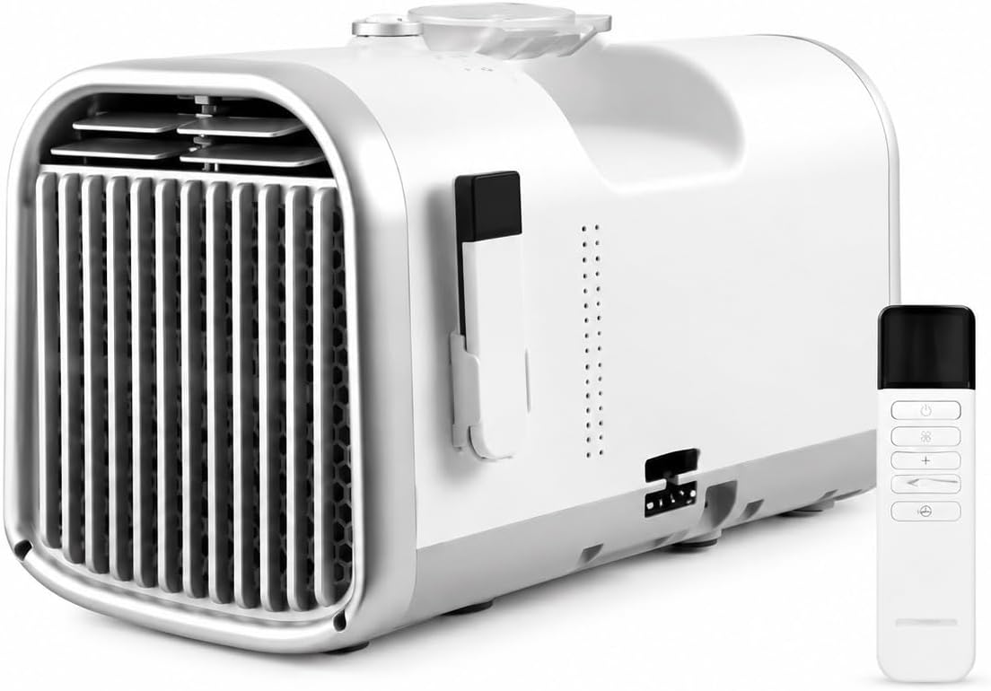 climatiseur portable CDSMWLJ, 【T1-PRO】, 19,68 x 10,82 x 12 pouces/500 x 275 x 305 mm., 4400btu, 1300w, Noir