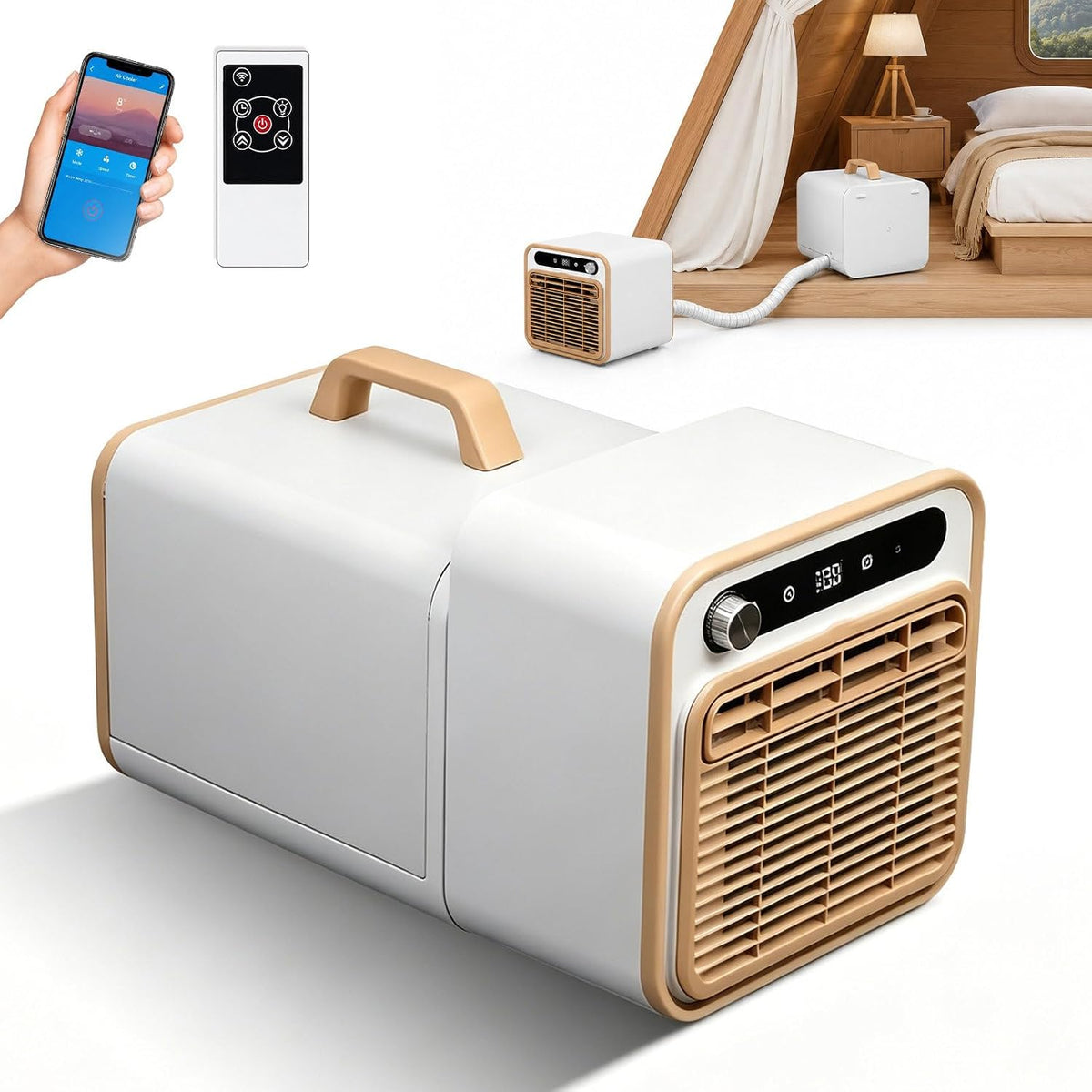 Climatiseurs portables agreilduite, <40 Db(A), 1500 W, 40 dB, 1.5 m, Blanc, Climatiseur Split Portable, Télécommande Tactile & Commande App
