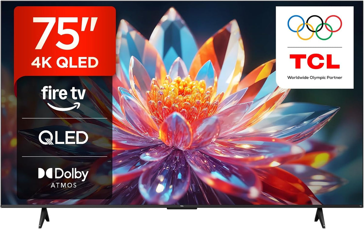 TCL téléviseur, Noir, 75T6C 75' QLED 4K HDR TV, Fire TV ( Intelligent avec Dolby Vision et Atmos, Appuyez et Demandez à Alexa)