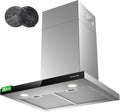 GASLAND hotte aspirante, 60 cm, 881 m, Argenté, Recyclage ou Évacuation, Classe A++, Filtre à Charbon Actif Inclus