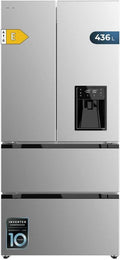 Cecotec réfrigérateur, 436 L, Argenté, distributeur d'eau, Total No Frost, MultiAirFlow, mode Vacances et alarmes