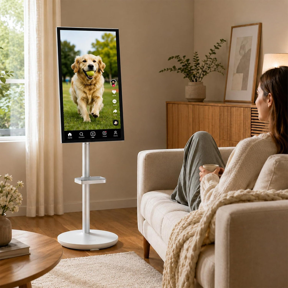 agreilduite téléviseur, Noir, Écran Smart Portable, Support Sol et Bureau, Usage Quotidien 24', Smart TV 24/27' tactile + 6GB RAM