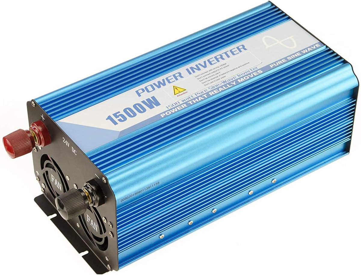 KALEA-INFORMATIQUE convertisseur de tension, 384 mm(L)X180 mm(L)X142 mm(H), 24 V, 220 V, 3000 W, Bleu/Blanc, Puissance en crête