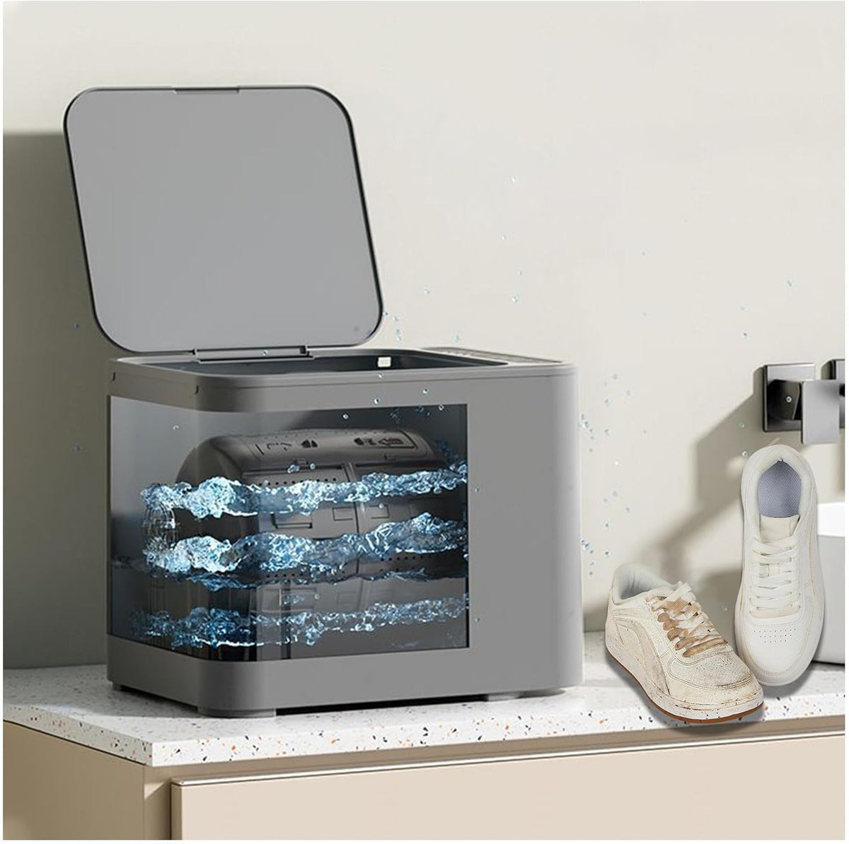 SJWJWOO lave-linge, Blanc, Mini Machine à Laver pour Chaussures, Mini Lave Linge Semi-Automatique Machine à Laver Camping pour Camping